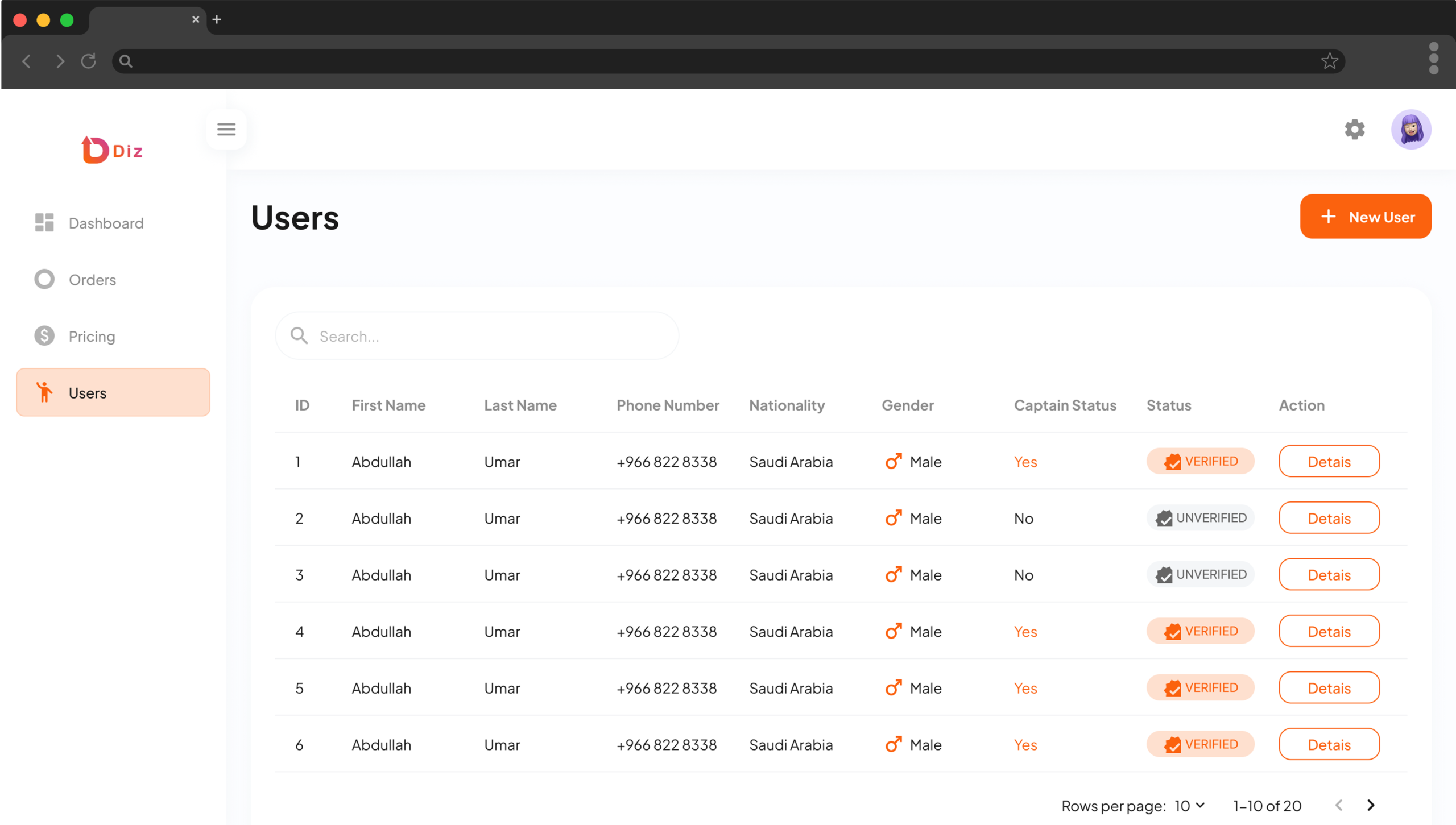 DIZ – Logistics Transportation Management System screen 2