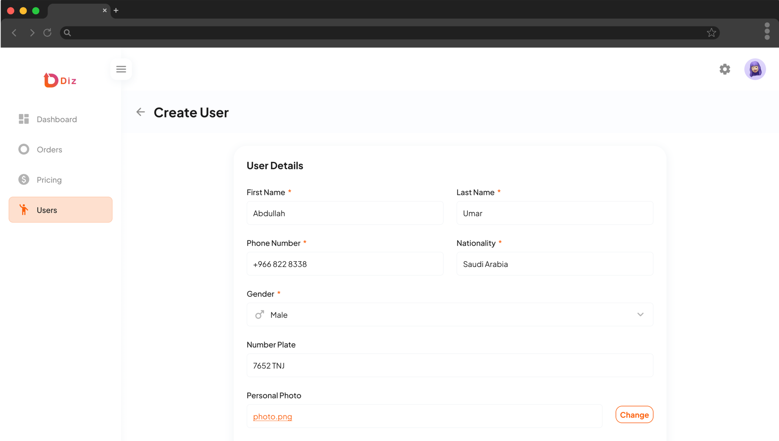 DIZ – Logistics Transportation Management System screen 3