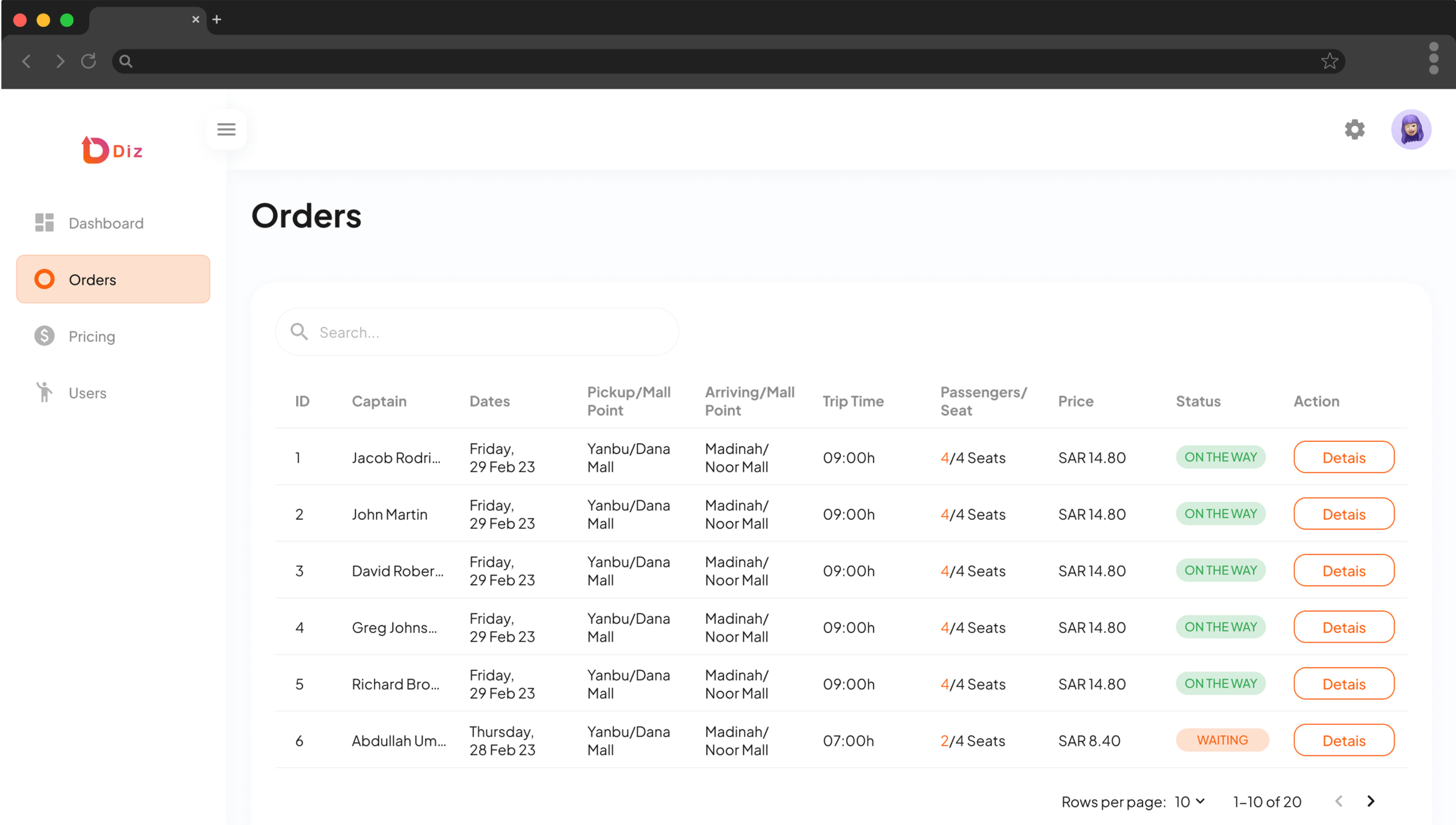 DIZ – Logistics Transportation Management System screen 6