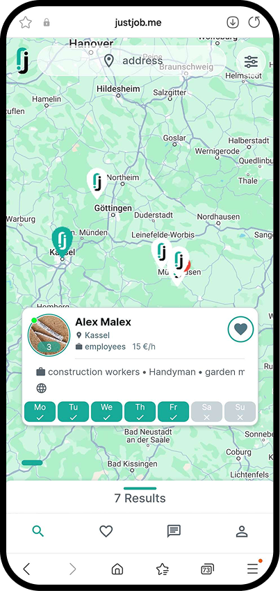 JustJobMe App screen 5