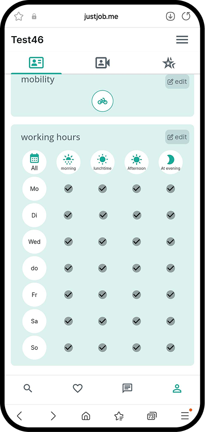 JustJobMe App screen 6