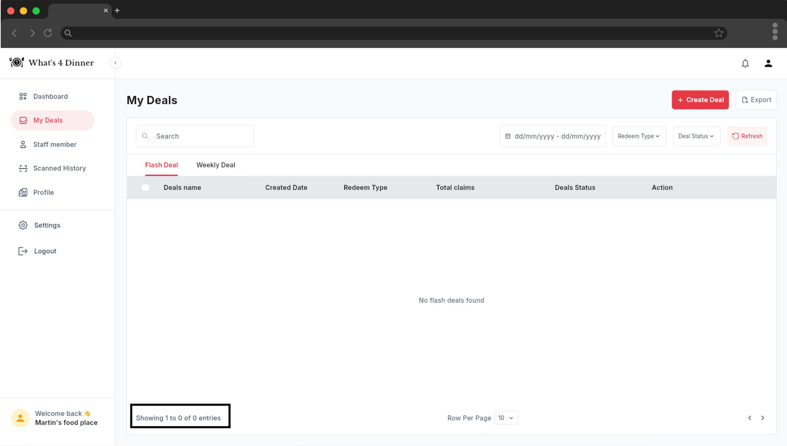 What’s 4 Dinner Web App screen 11