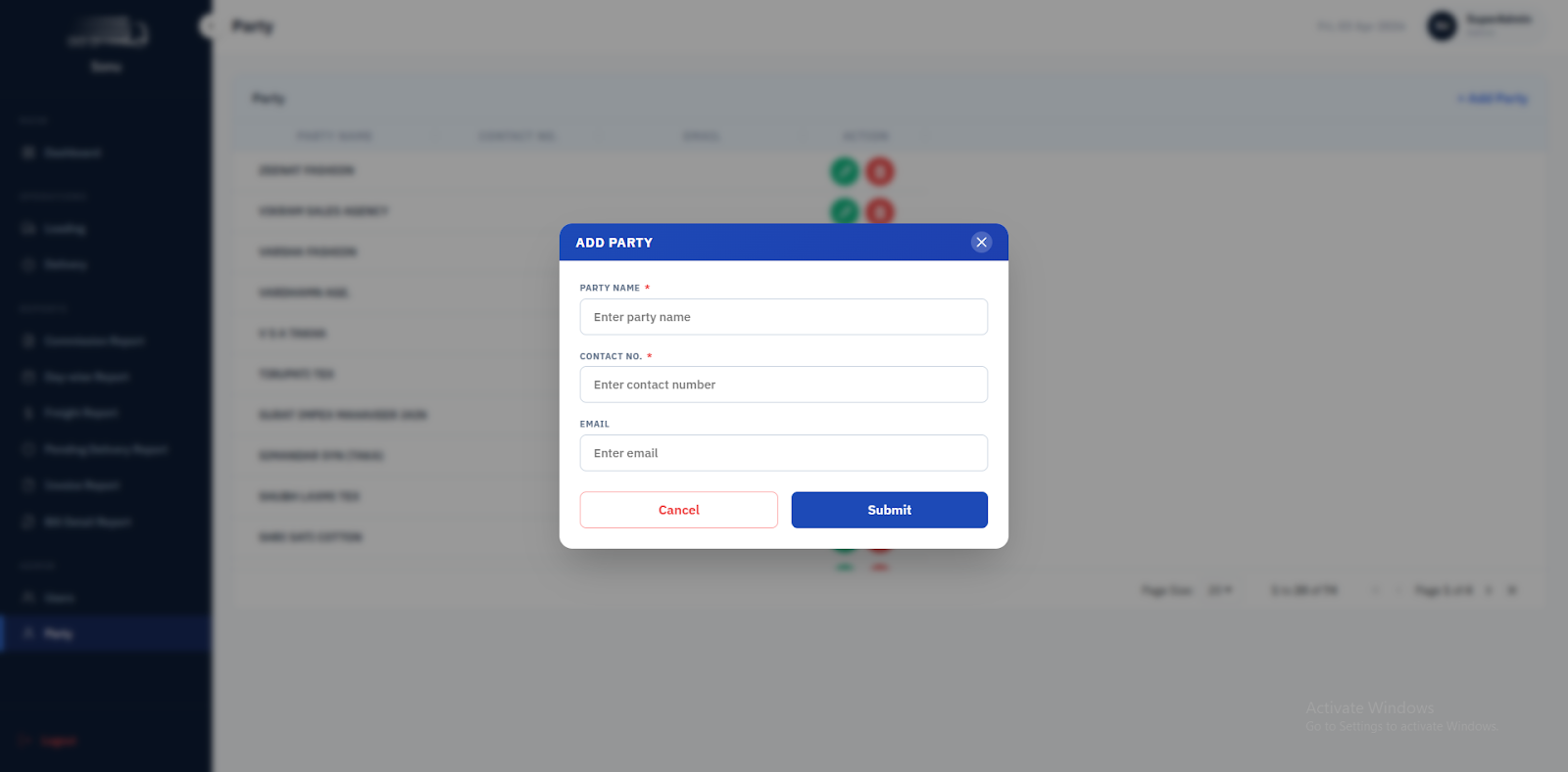 Sonu Roadlines Admin Portal  screen 15