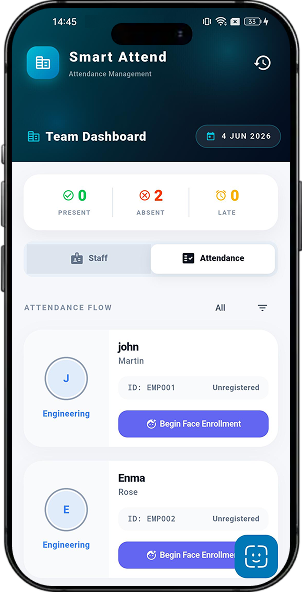 Smart Attend screen 1