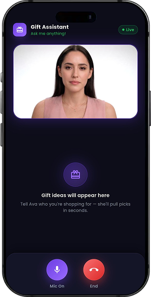 AI Avatar Chat – Real-Time Voice AI Gift Assistant (Ava) screen 3