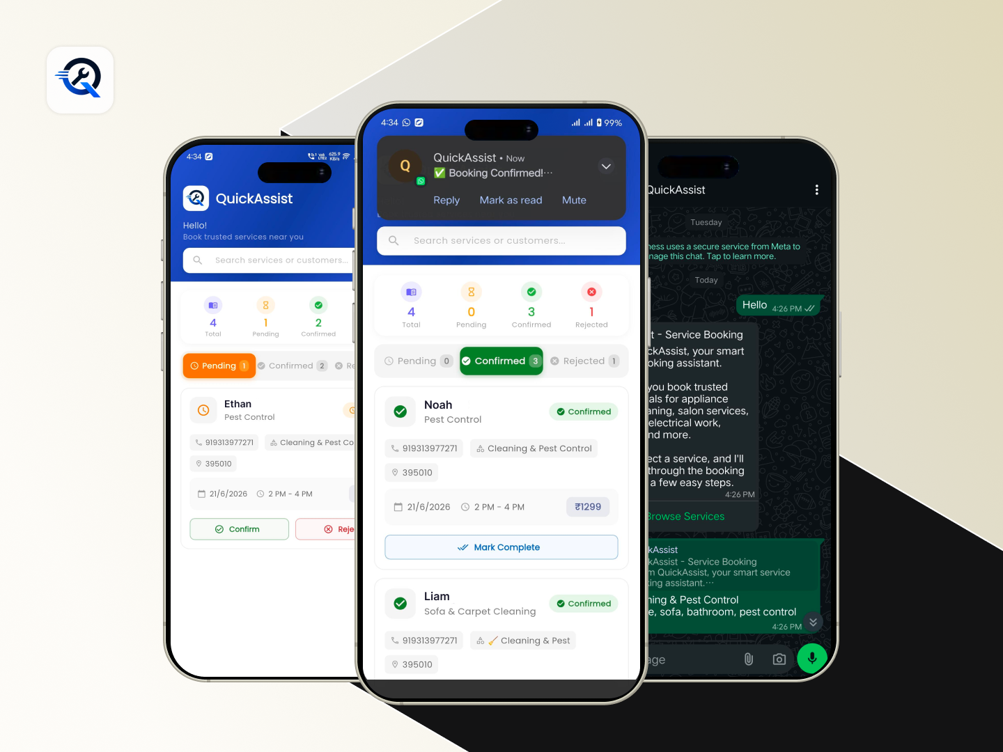 QuickAssist – WhatsApp Service Booking System